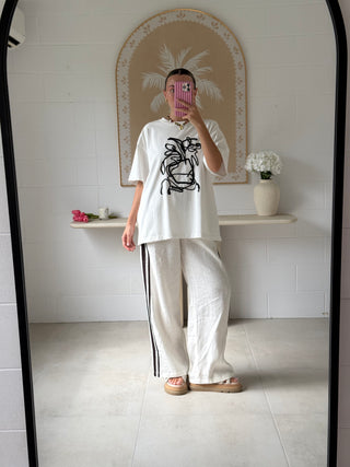 Jaya 100% Linen Pant - White