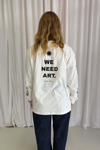 TIGER WE NEED ART LS TSHIRT - WHITE