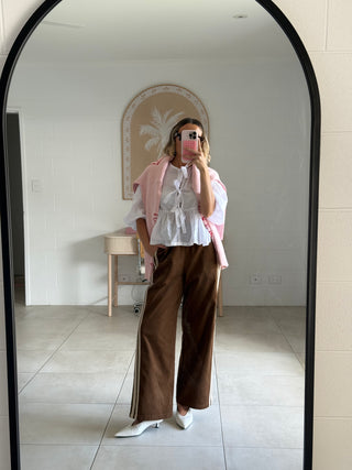 Jaya Cord Pant - Chocolate Brown