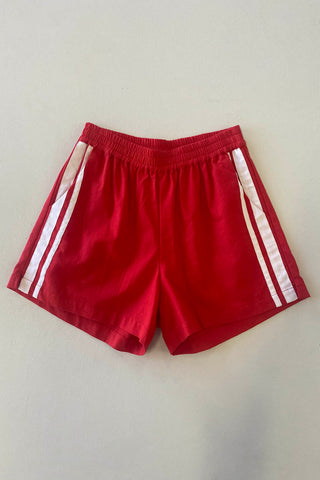 jaya linen shorts in red with white stripe