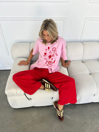 Jaya Linen Pant - Red