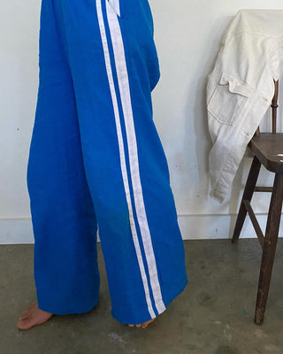 Jaya Linen Pant - Cobalt Blue with white stripes