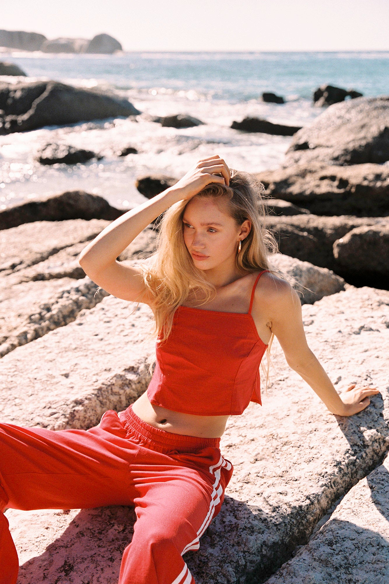 red linen cami top www.zaziba.com.au