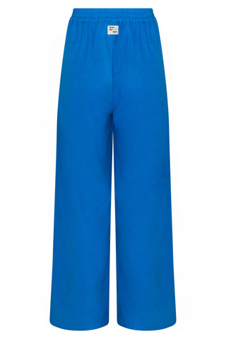 Jaya Linen Pant - Cobalt Blue with white stripes