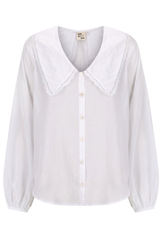 White blouse with a collar on a white background