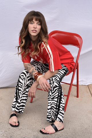 Zebra linen pants