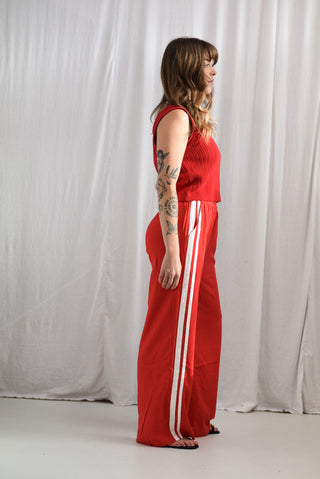 Red Jaya Linen Pants by Zaziba Studio