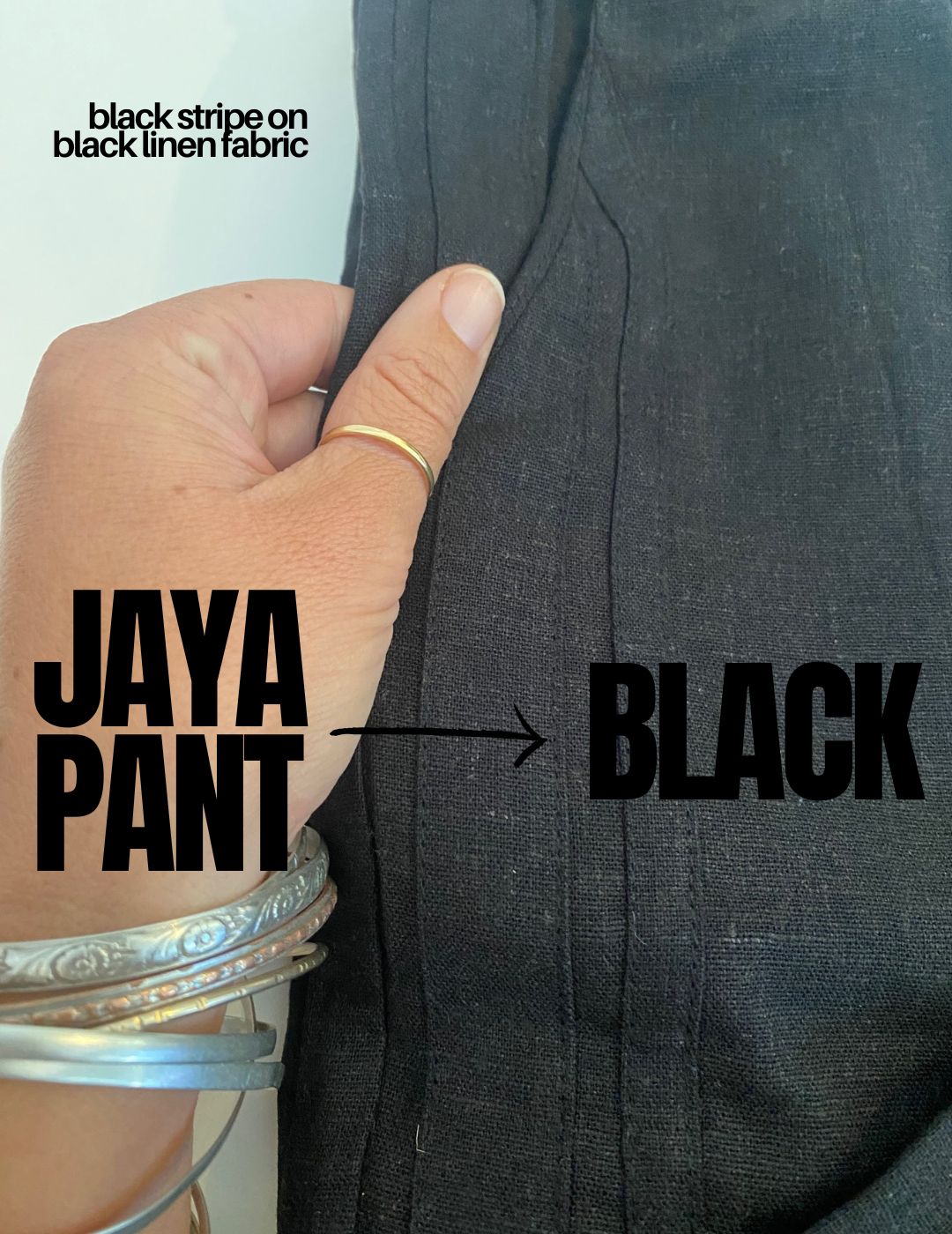 jaya pant in black linen