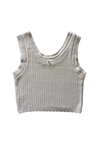 Knitted tank top on a white background