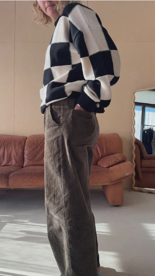 Founder try on new cord pants