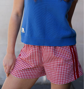 red gingham shorts