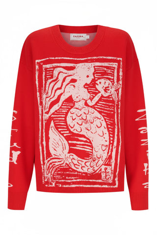 red mermaid knit