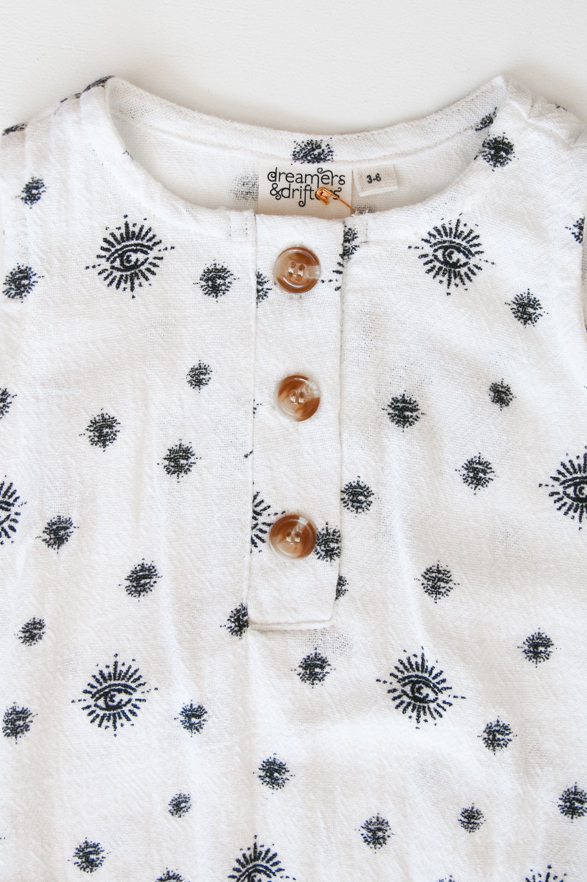 White Organic Cotton Button-Down Baby Romper Nirvana